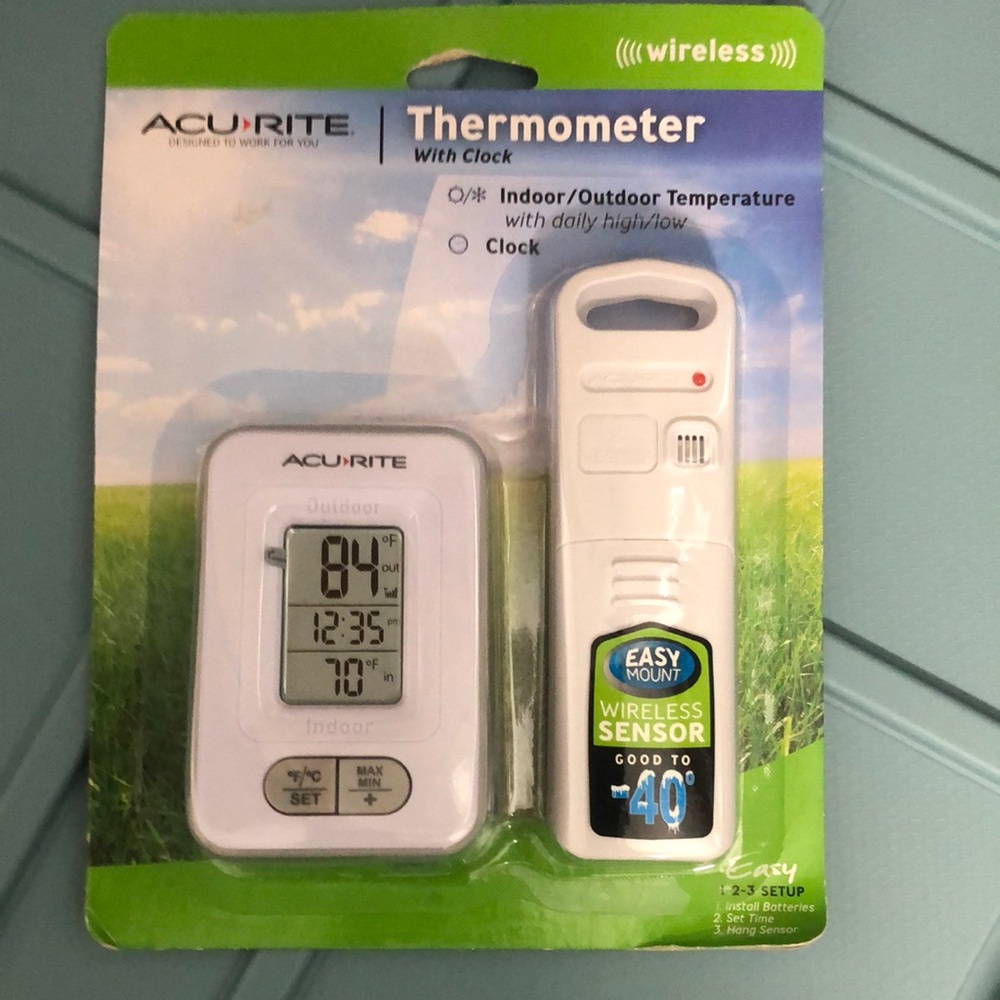 Compact White Digital Thermometer with LCD Display